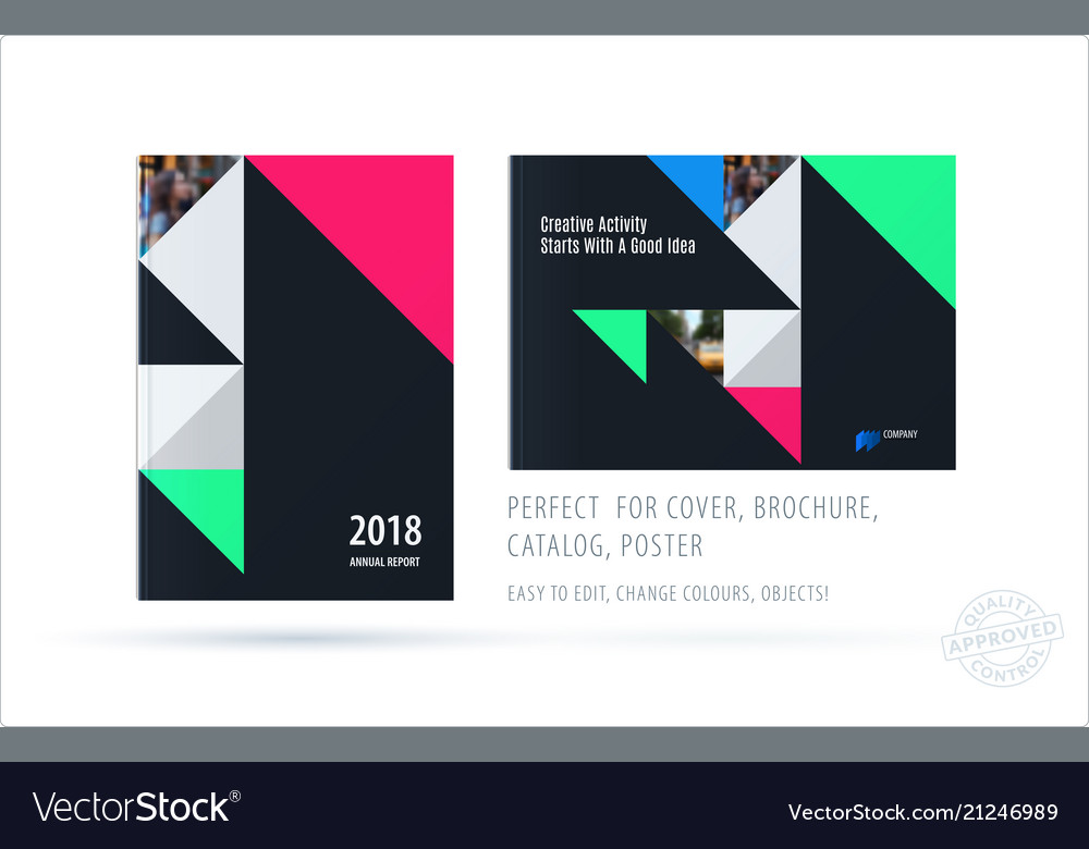 Brochure design triangular template colourful vector image Brochure design triangular template colourful