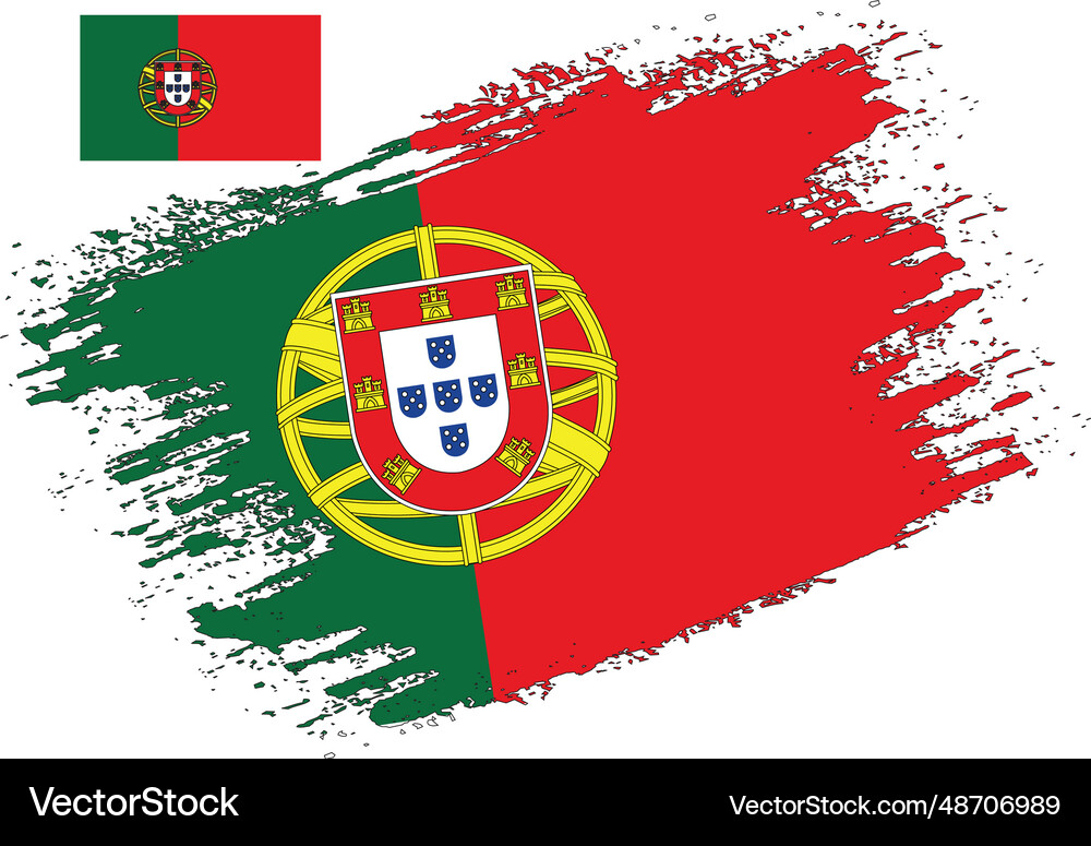 Brush design portugal flag Royalty Free Vector Image