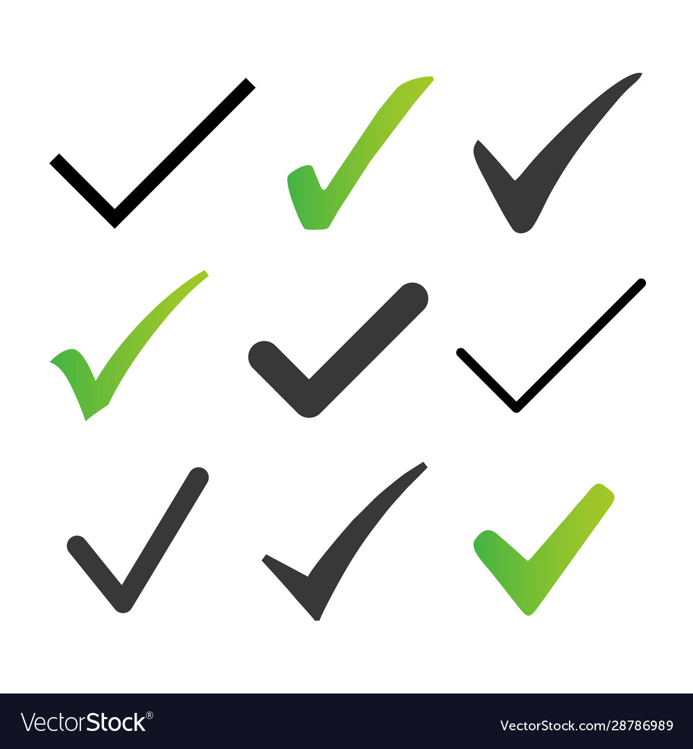 Check mark and list icons stock isolated
