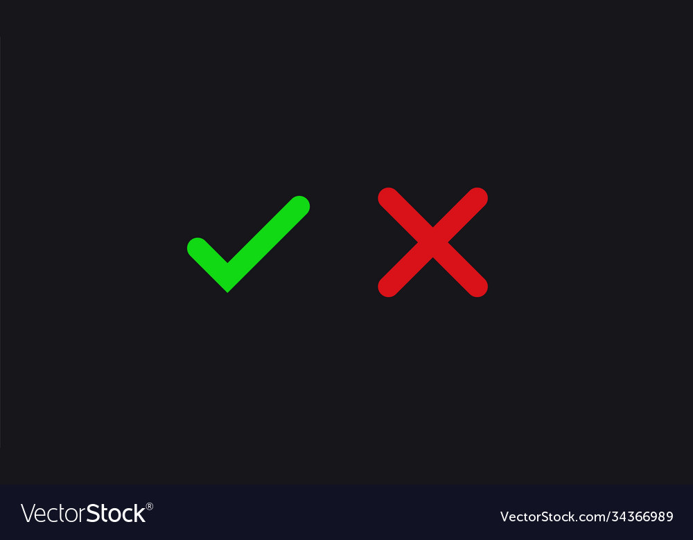 Check mark positive and negative voting approved vector image Check mark positive and negative voting approved