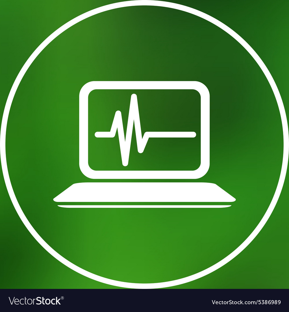 Computer diagnostics icon laptop test isolated
