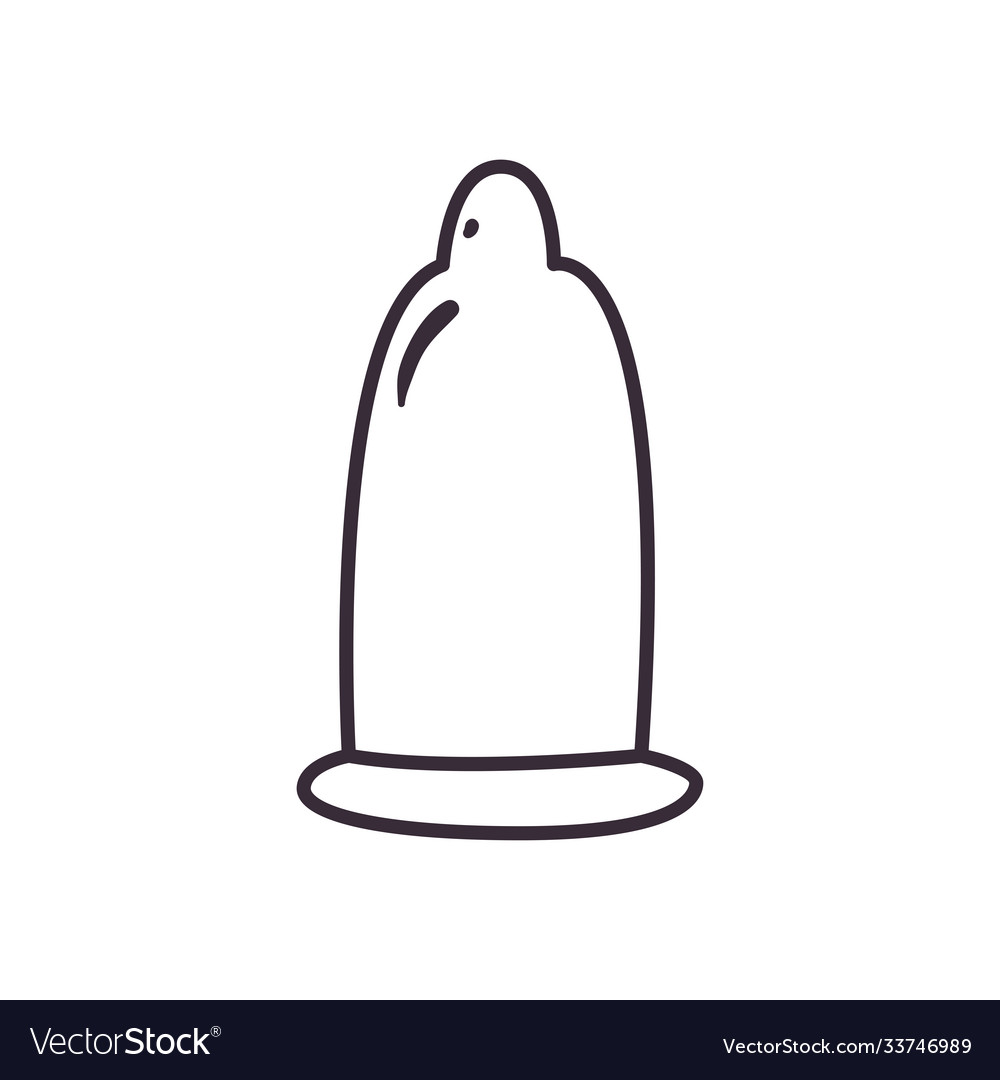 Condom line style icon design