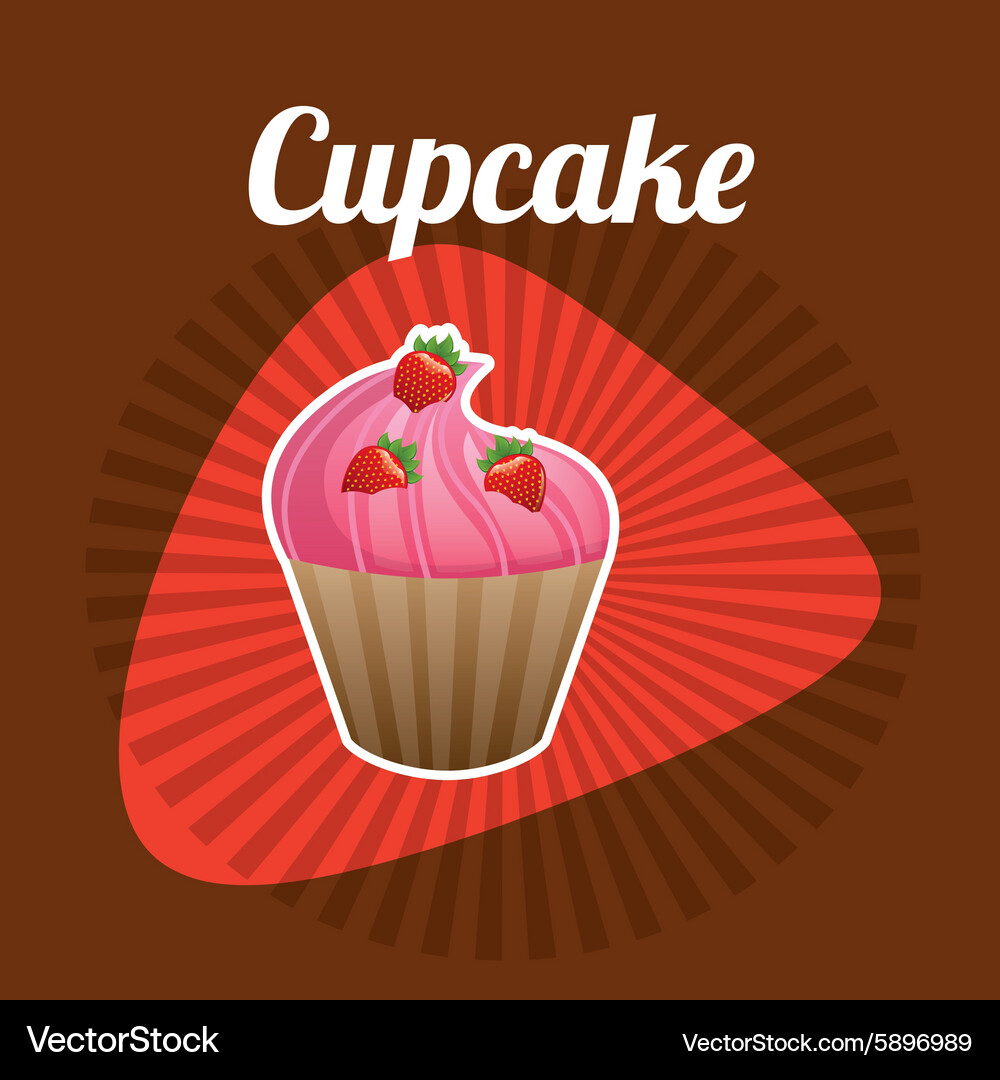 Delicious cupcake Royalty Free Vector Image - VectorStock