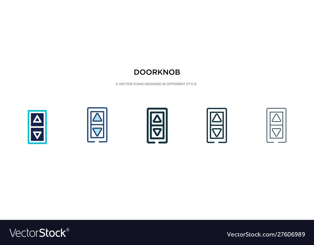 Doorknob icon in different style two colored