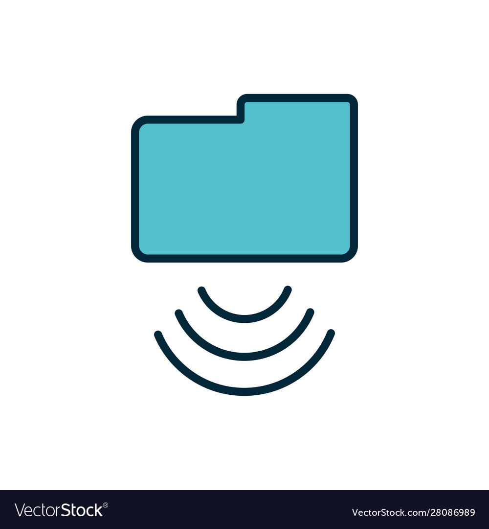 Folder file wifi internet things line and fill