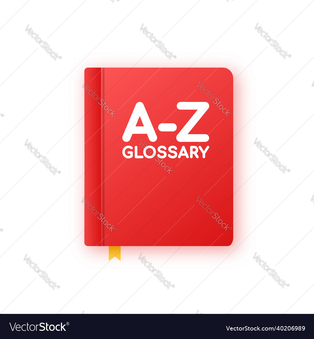 Glossary book badge with dictionary icon