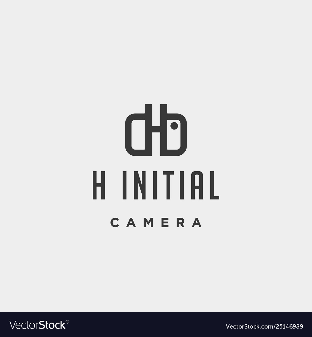 H initial photography logo template design Vector Image