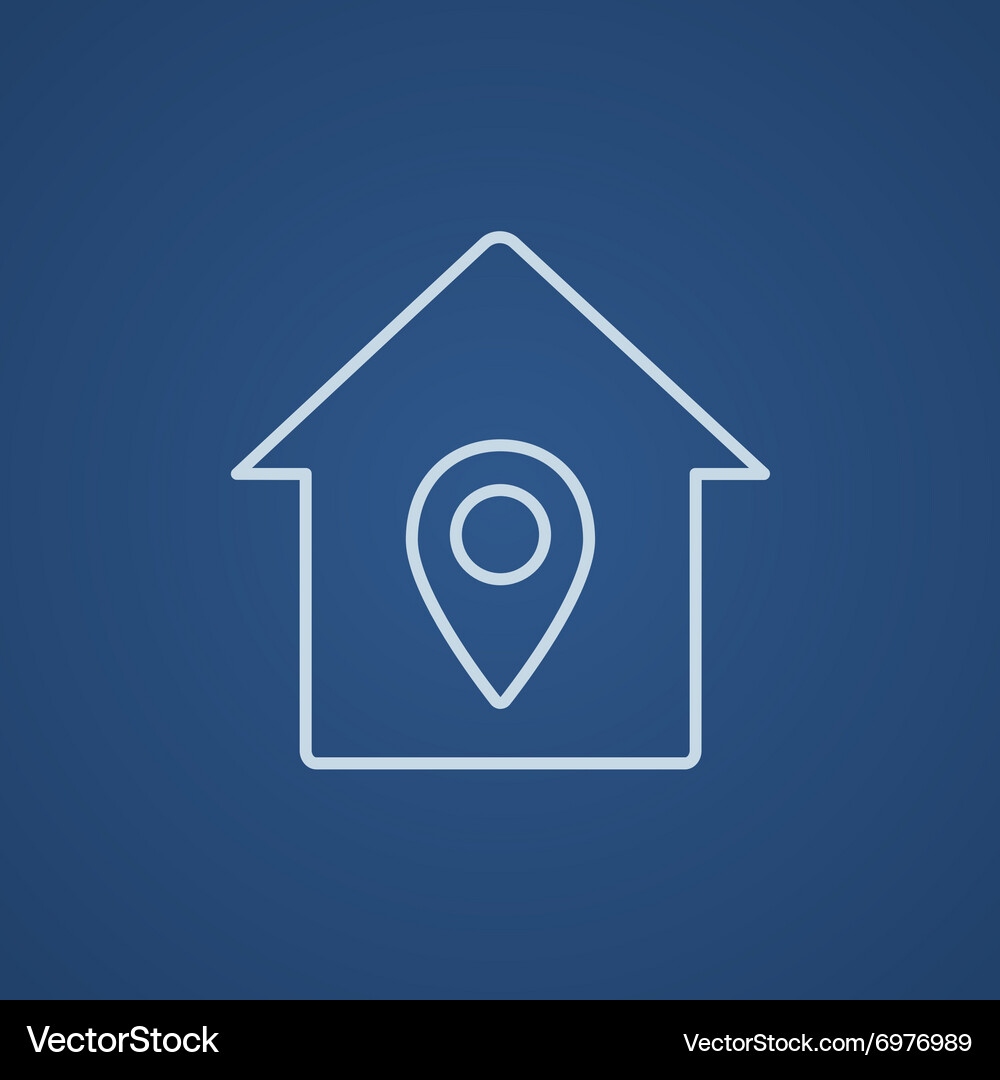 House with pointer line icon Royalty Free Vector Image
