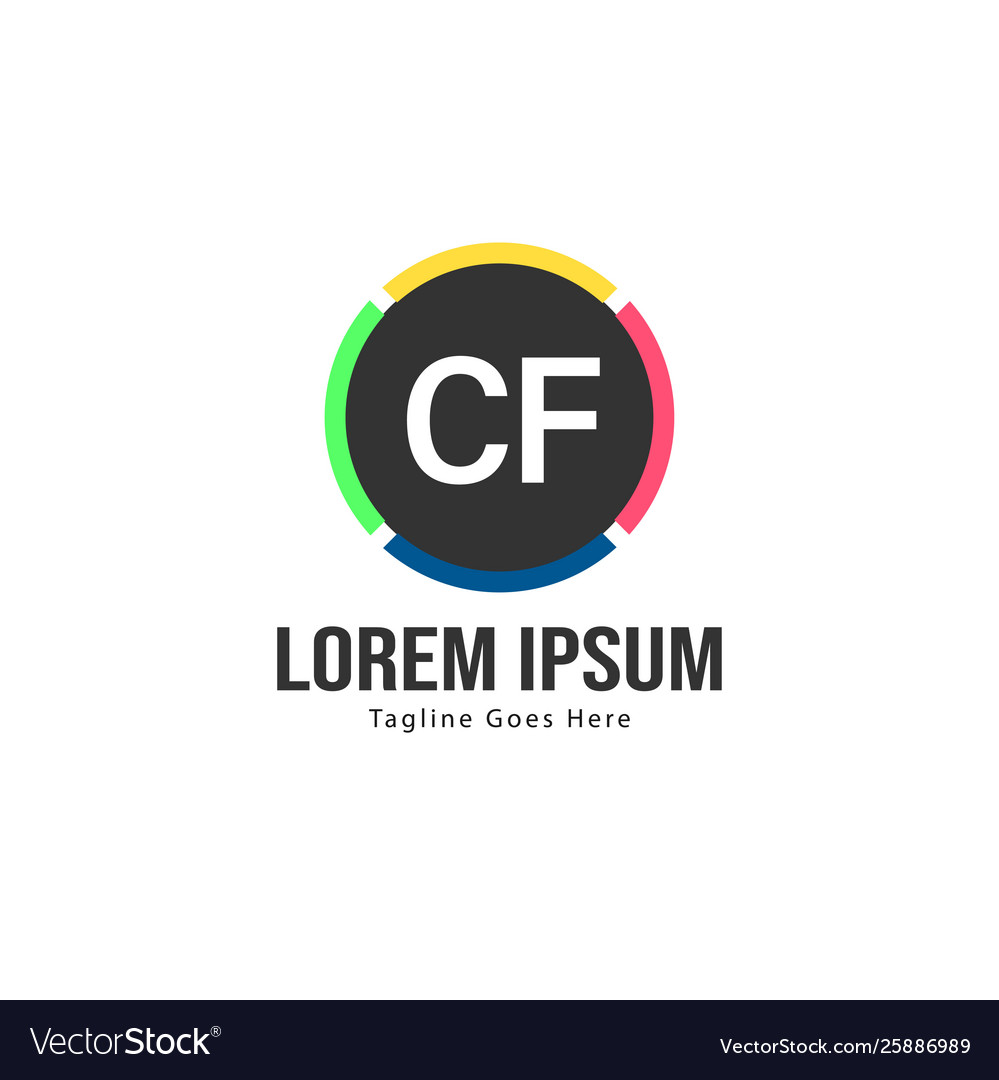Initial cf logo template with modern frame