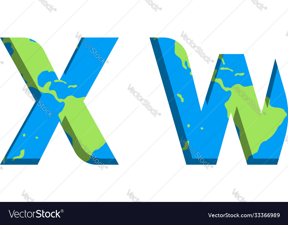 Initial xw logo design with world map style