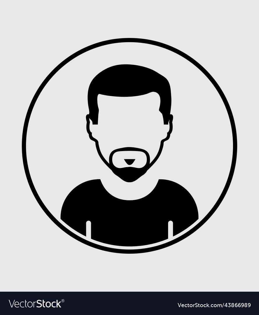 Man profile icon with circle shape on gray