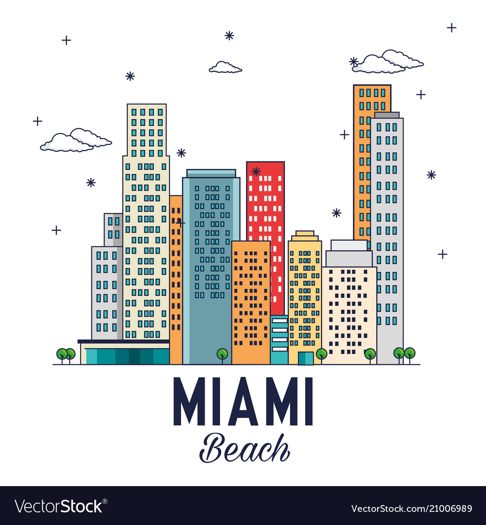 Miami beach cityscape scene