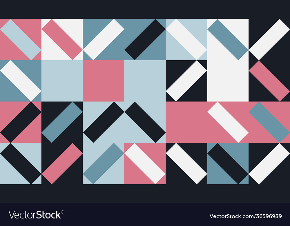 Minimal geometric pattern design in blue palette vector image Minimal geometric pattern design in blue palette