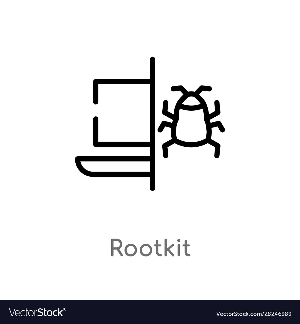 Outline rootkit icon isolated black simple line Vector Image Outline rootkit icon isolated black simple line
