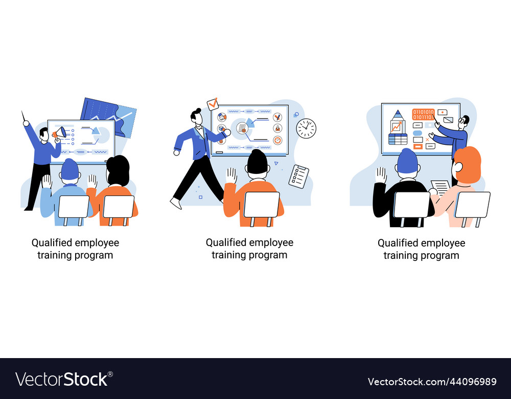 Qualified employee training program refresher Vector Image