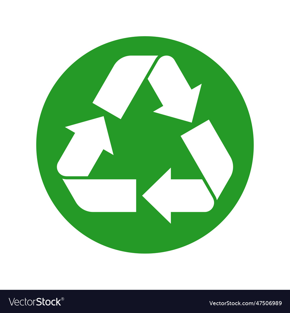 Recycle sign green reuse symbol with arrows eco