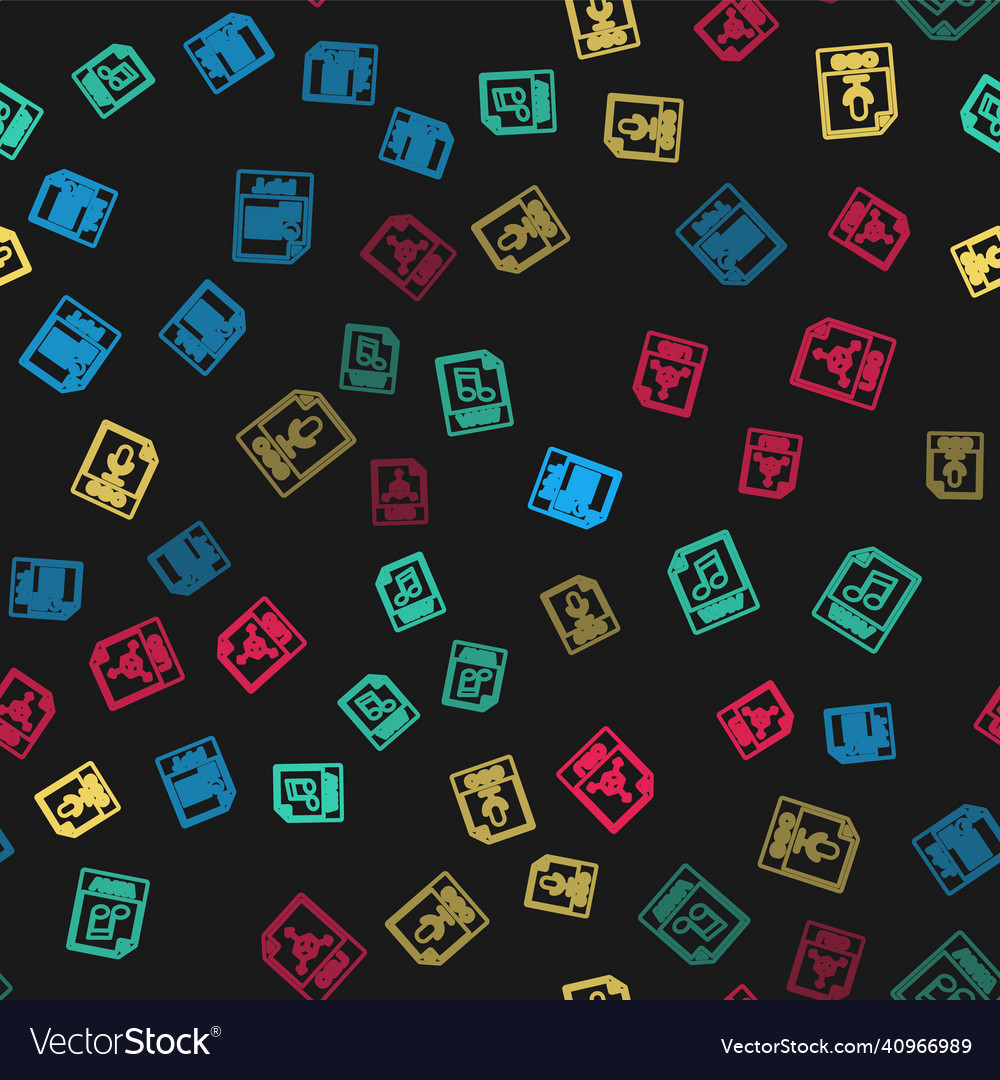 Set line ppt file document wav ogg and obj vector image Set line ppt file document wav ogg and obj