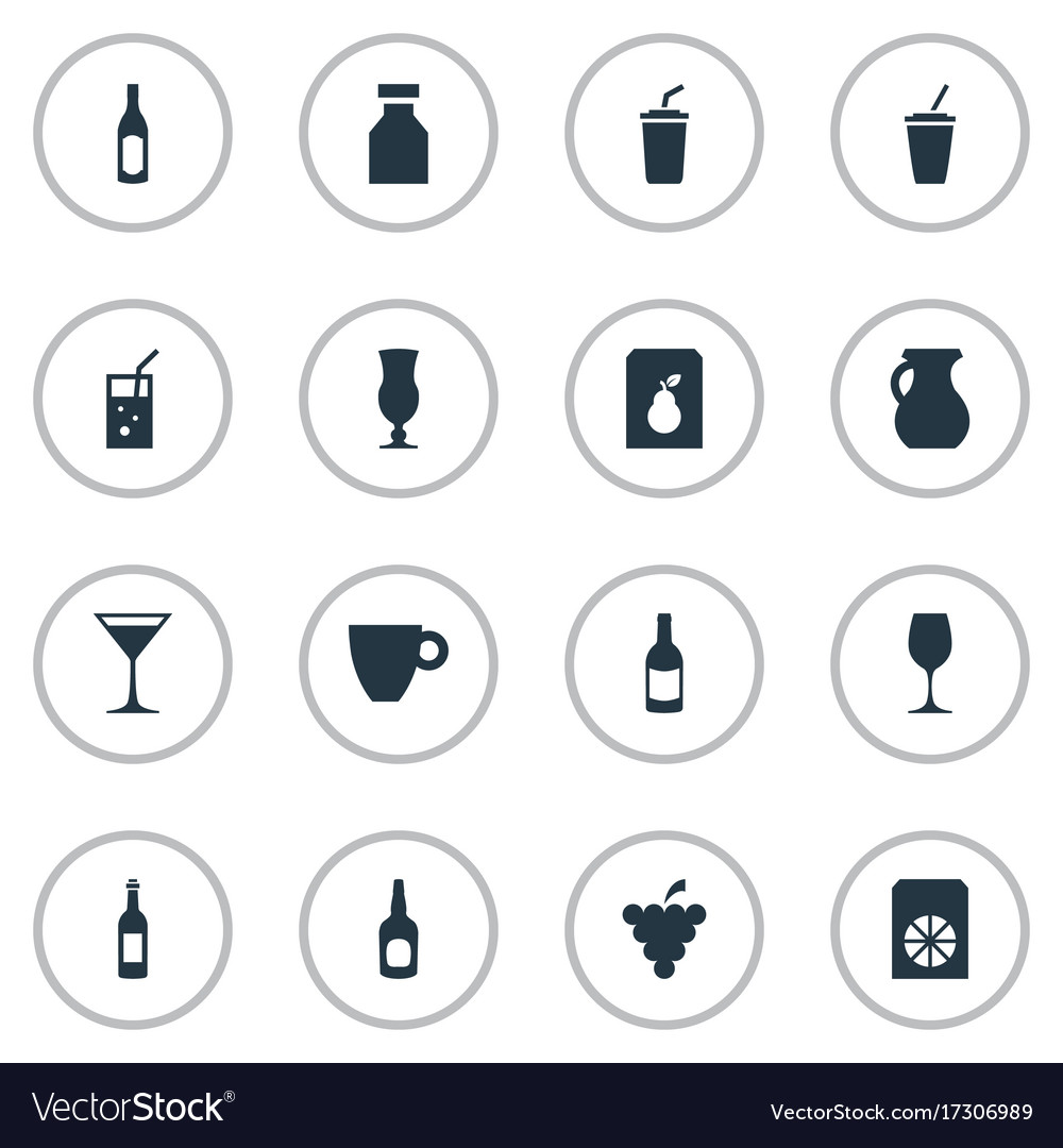 Set of simple drinks icons