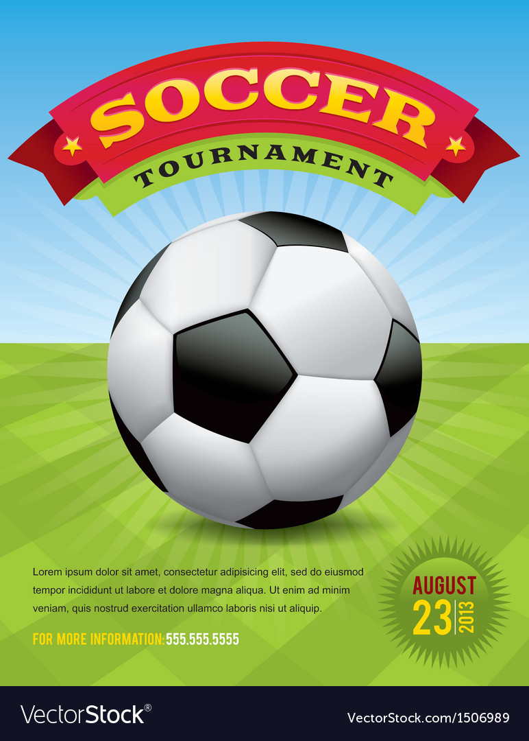 Soccer tournament design Royalty Free Vector Image