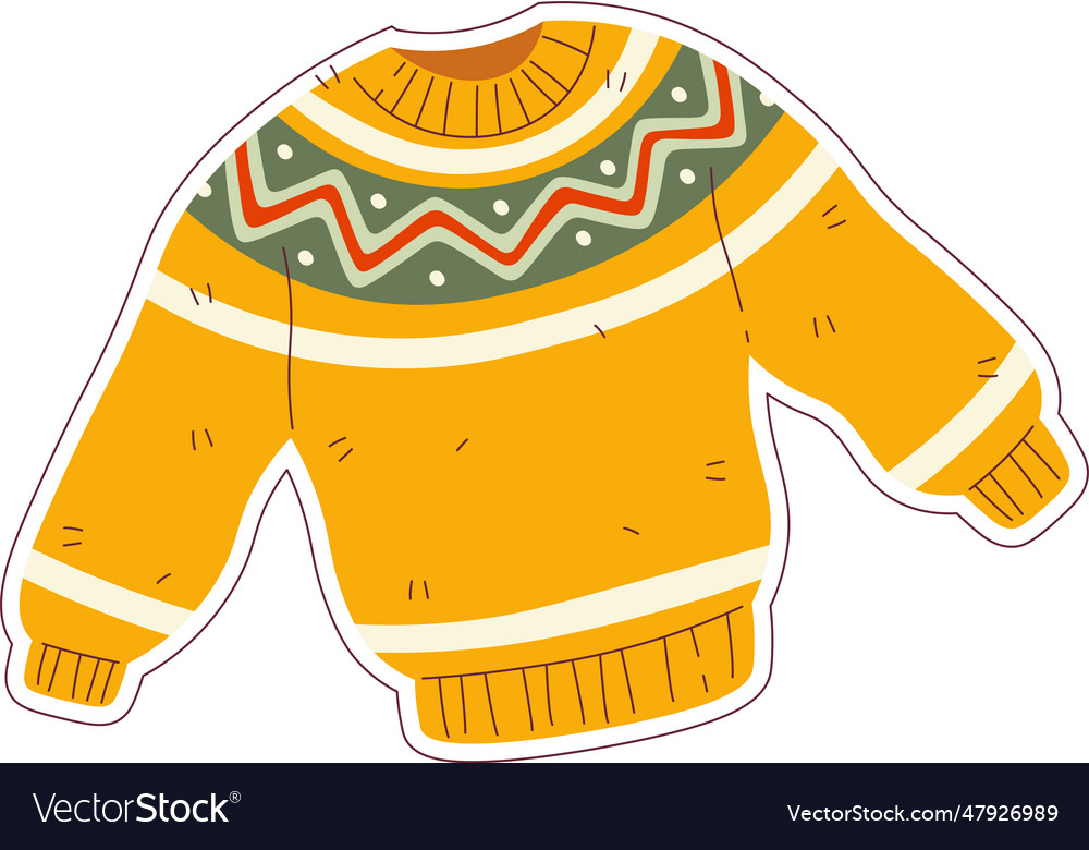 Sweater autumn sticker Royalty Free Vector Image