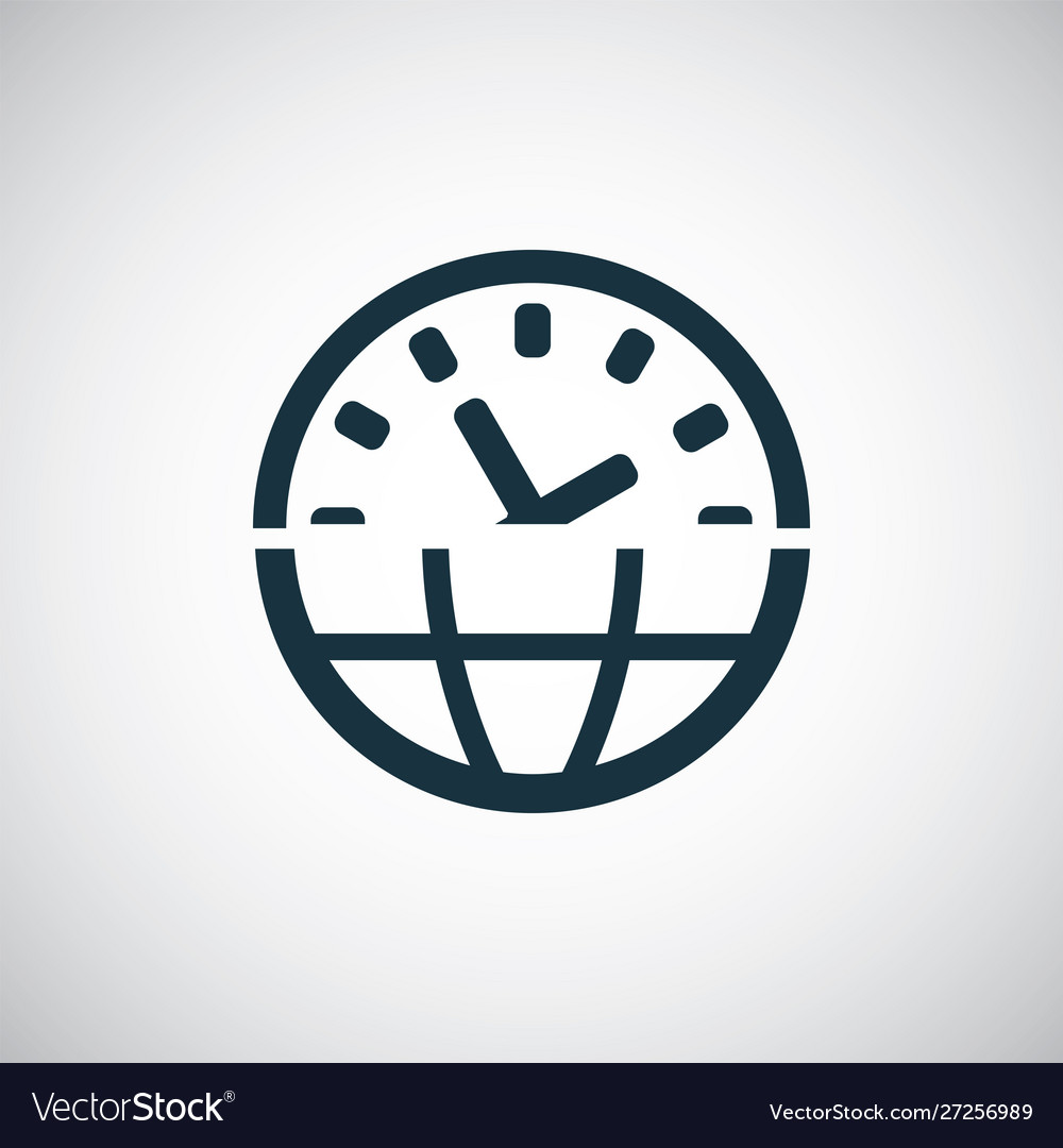 Time globe icon for web and ui on white background