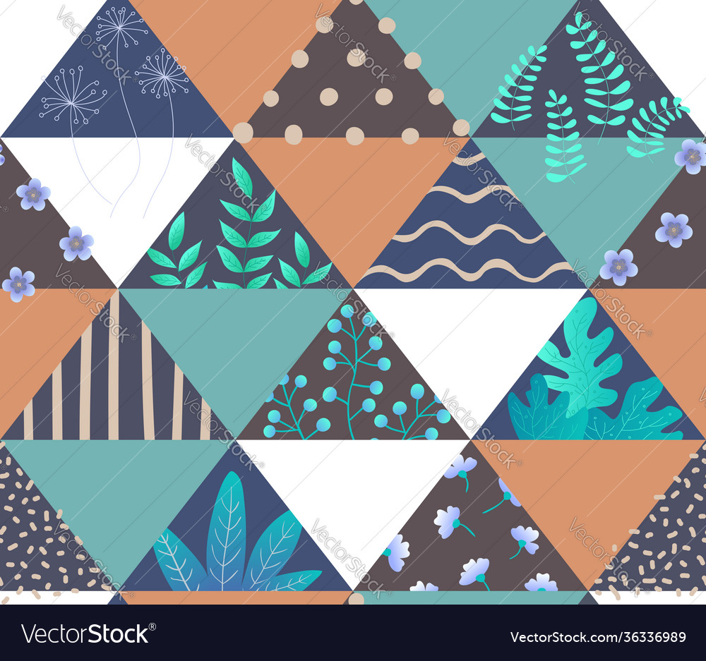 Triangular patchwork with abstract branches