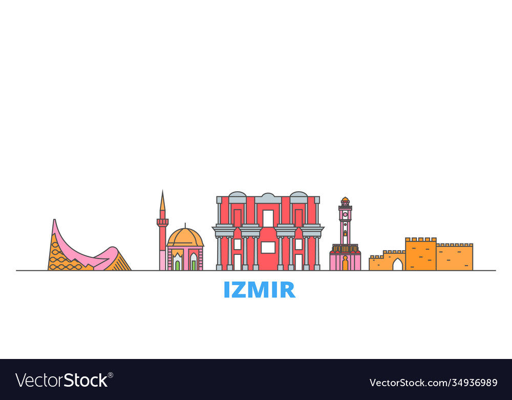 Turkey izmir line cityscape flat travel