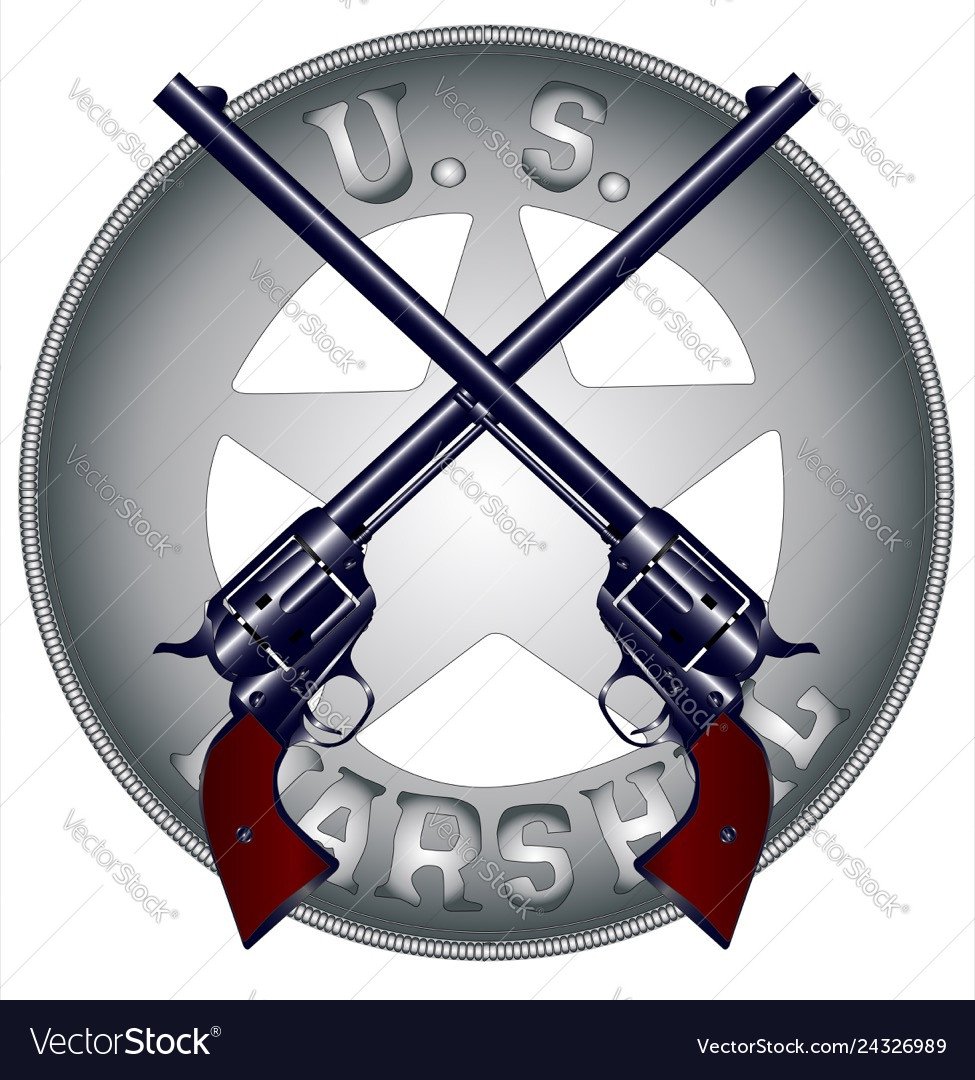 Us marshal guns and badge