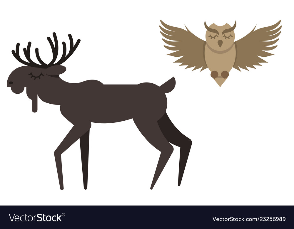 Very cute animal drawn in flat style