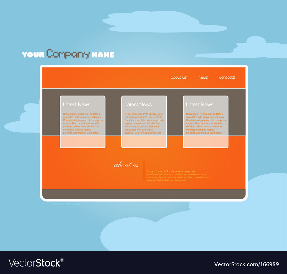 Website template with clouds