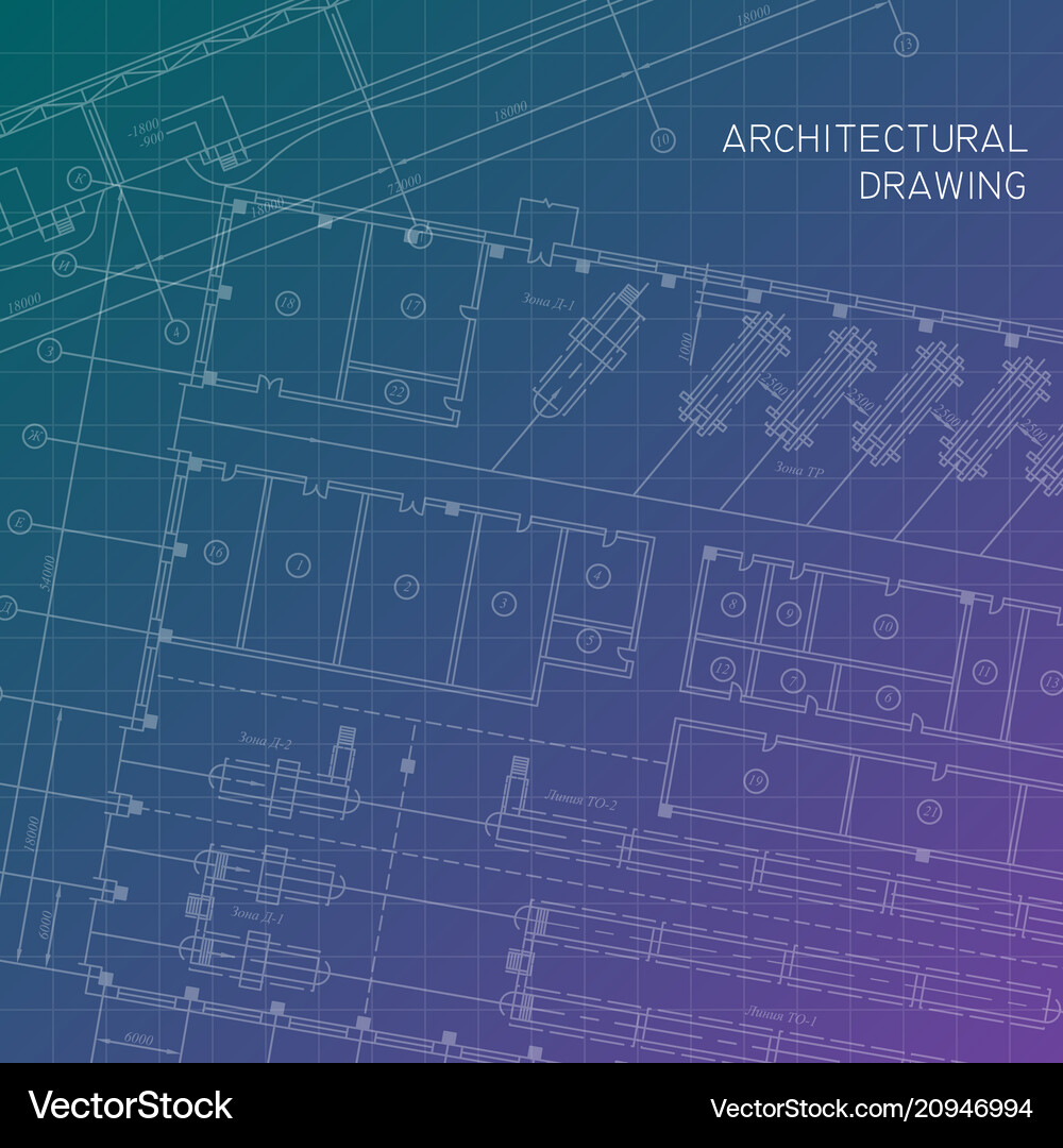 Architectural drawing plan Royalty Free Vector Image