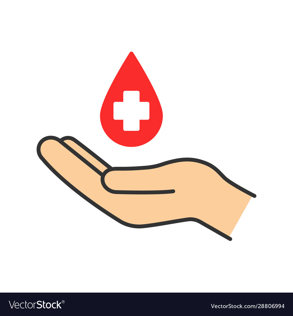 Blood donation color icon Royalty Free Vector Image