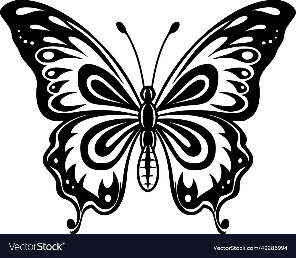 Butterfly - black and white Royalty Free Vector Image