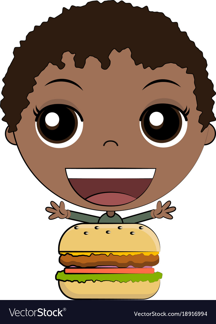 Cartoon boy eating burger Royalty Free Vector Image Cartoon boy eating burger Royalty Free Vector Image