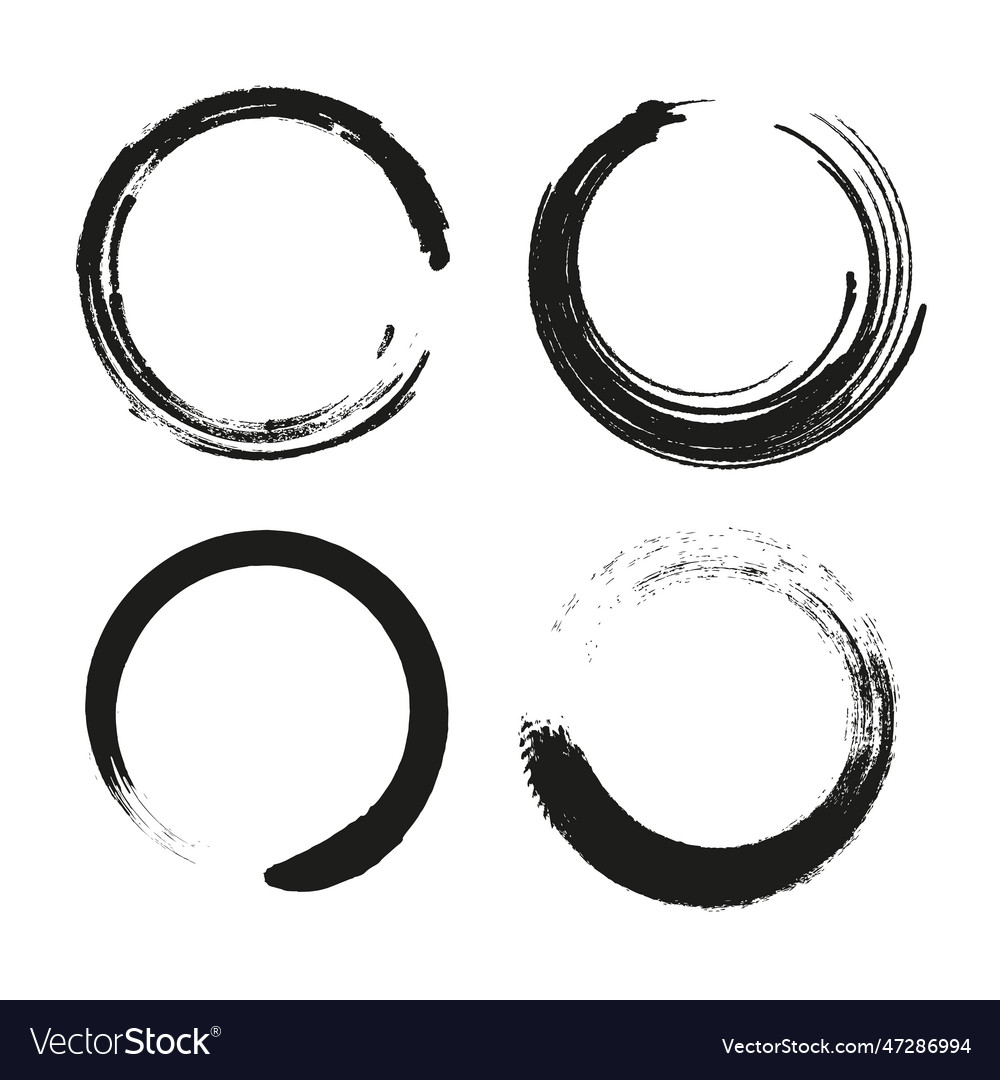 Circle with paint brush stroke the of zen vector image Circle with paint brush stroke the of zen
