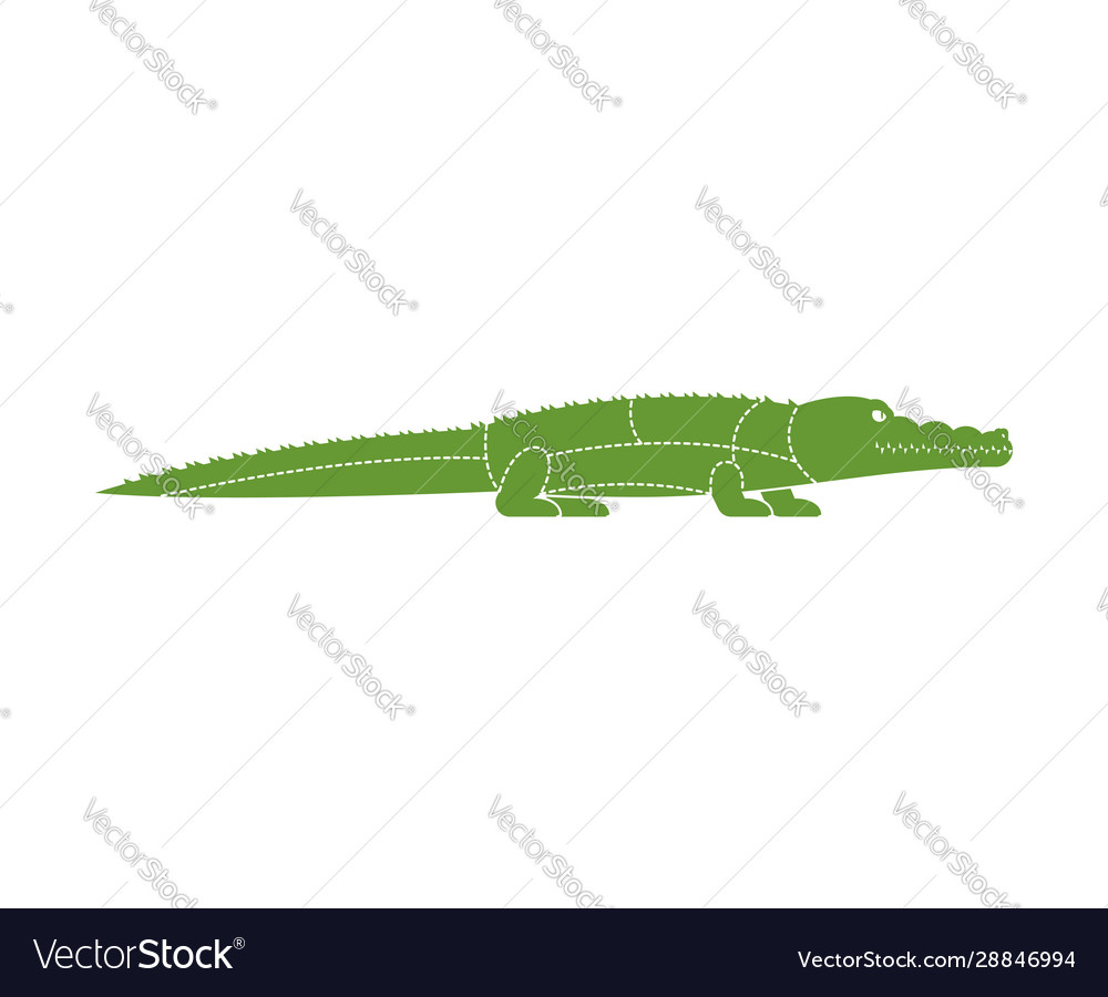 Cut meat crocodile alligator silhouette scheme