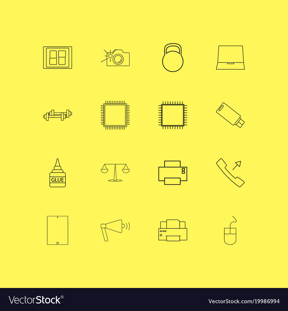 Devices linear icon set simple outline icons