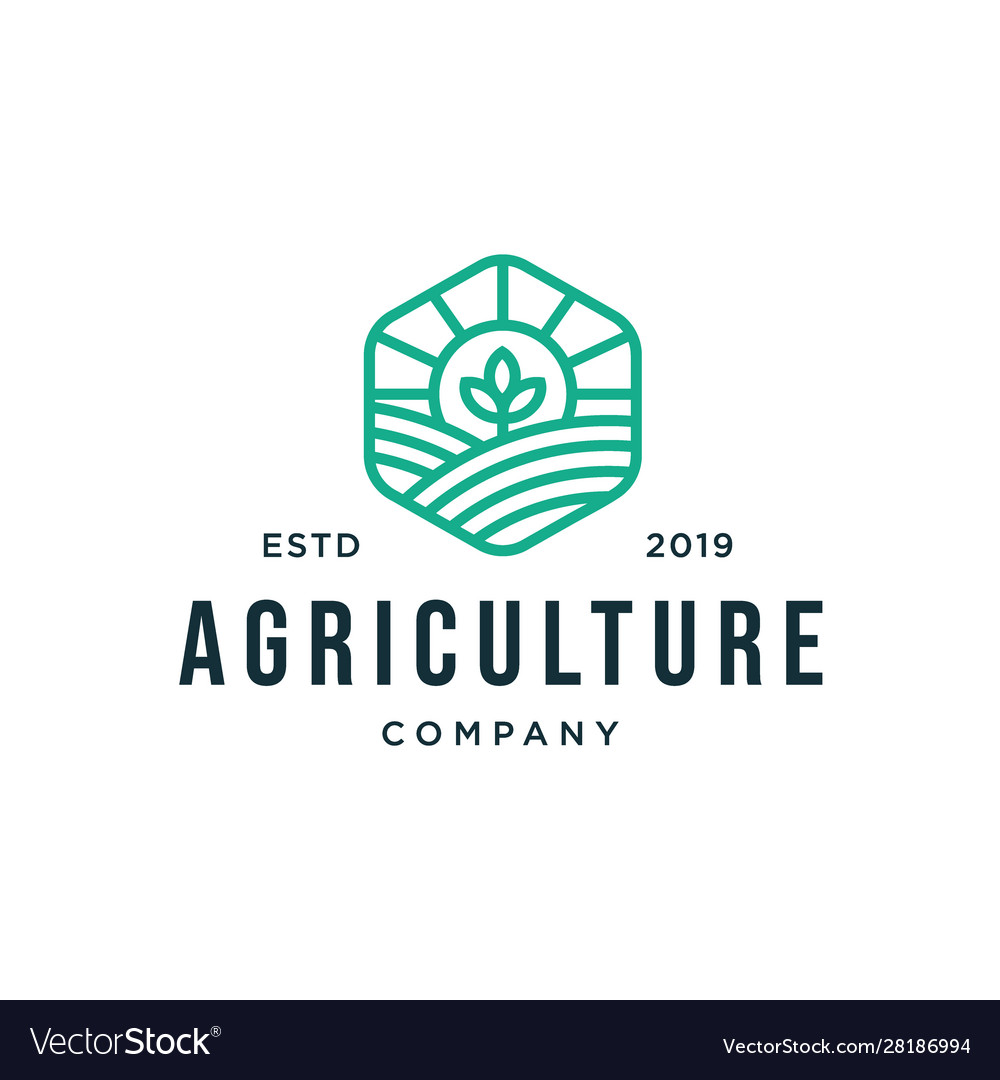 Farm land logo designs concept agriculture logo Vector Image