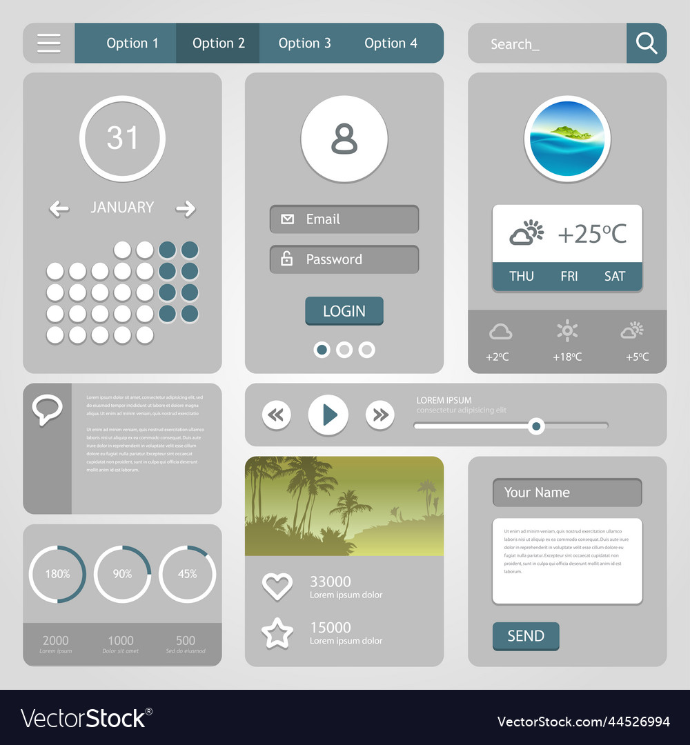 Flat mobile ui design
