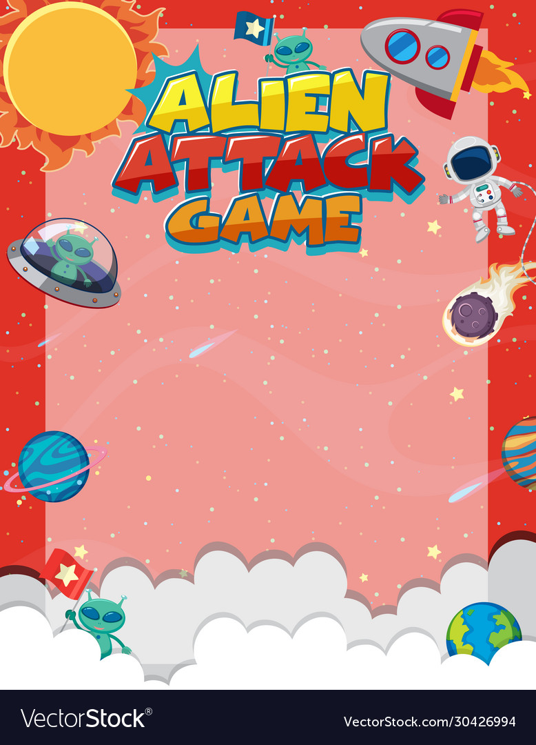 Frame template with many planets in space Vector Image Frame template with many planets in space