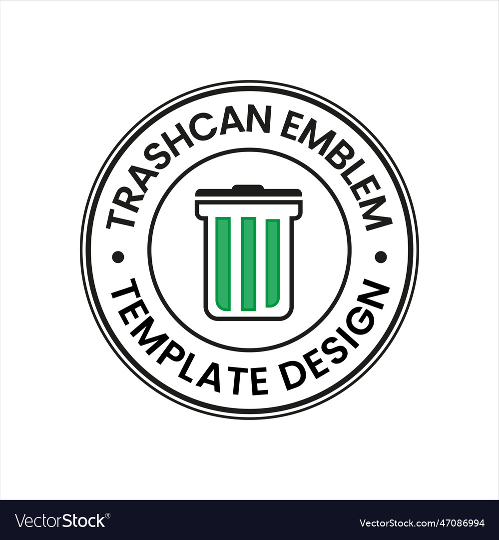 Garbage can logo stamp template this design uses Vector Image