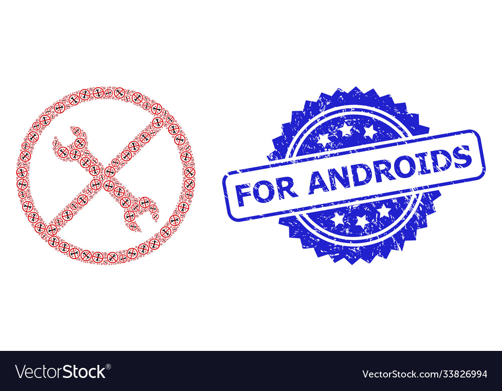 Grunge for androids watermark and recursive Vector Image Grunge for androids watermark and recursive