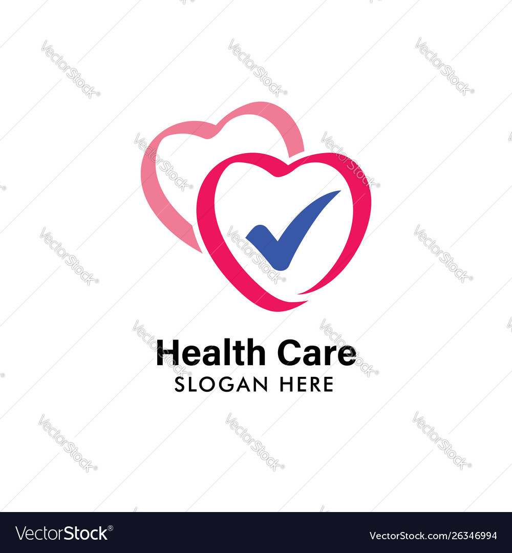 Health logo design template heart