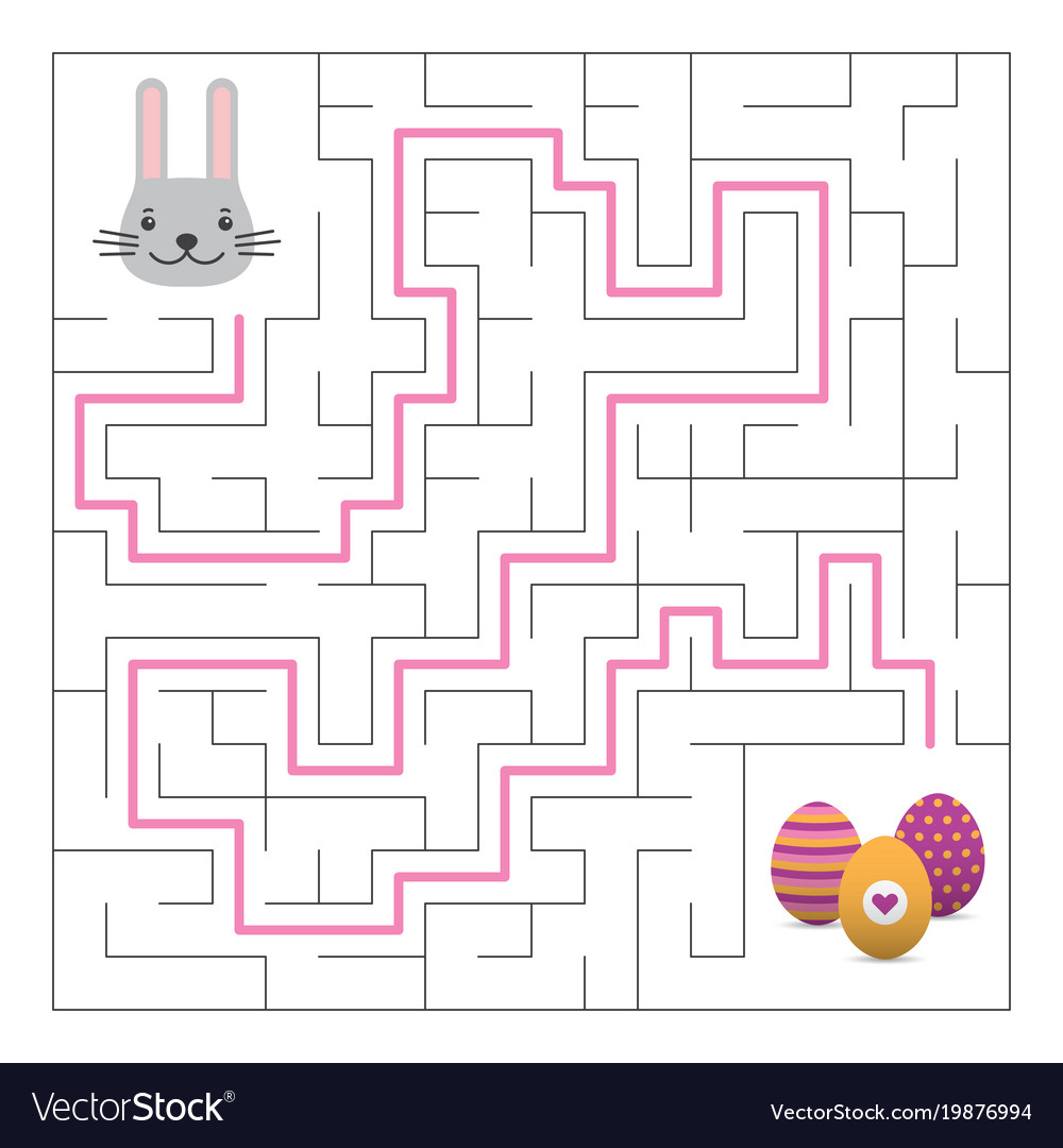 Labyrinth maze game with solution easter fun