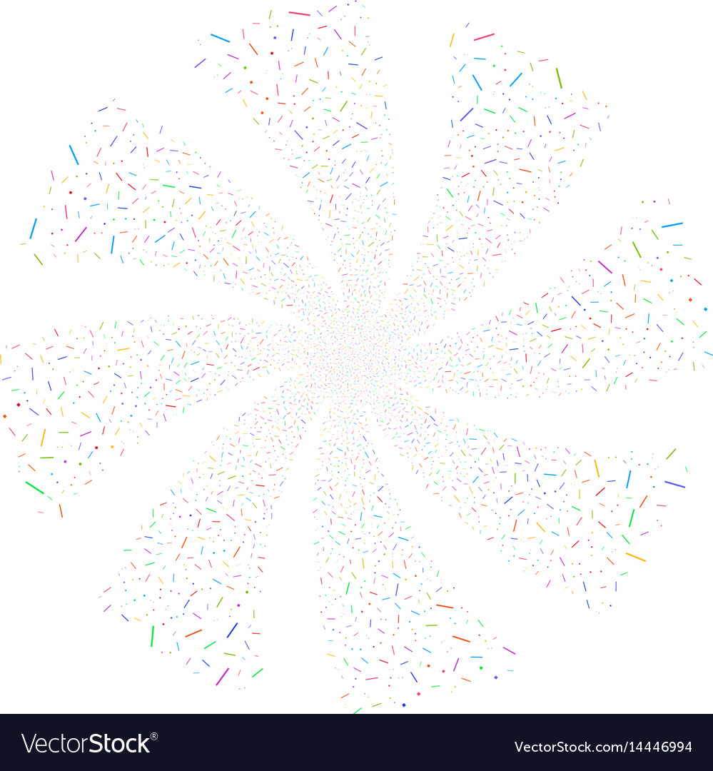 Lines and dots fireworks swirl rotation