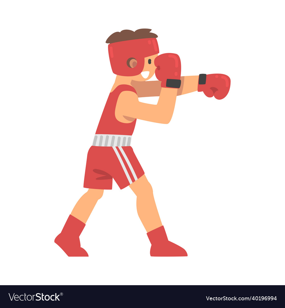 Man character engaged in combat boxing sport Vector Image