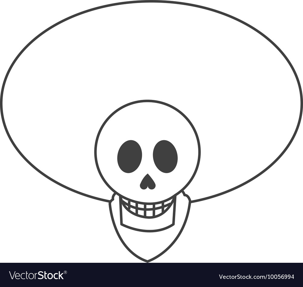 Totenkopf mit Mexikaner Hut Ikone