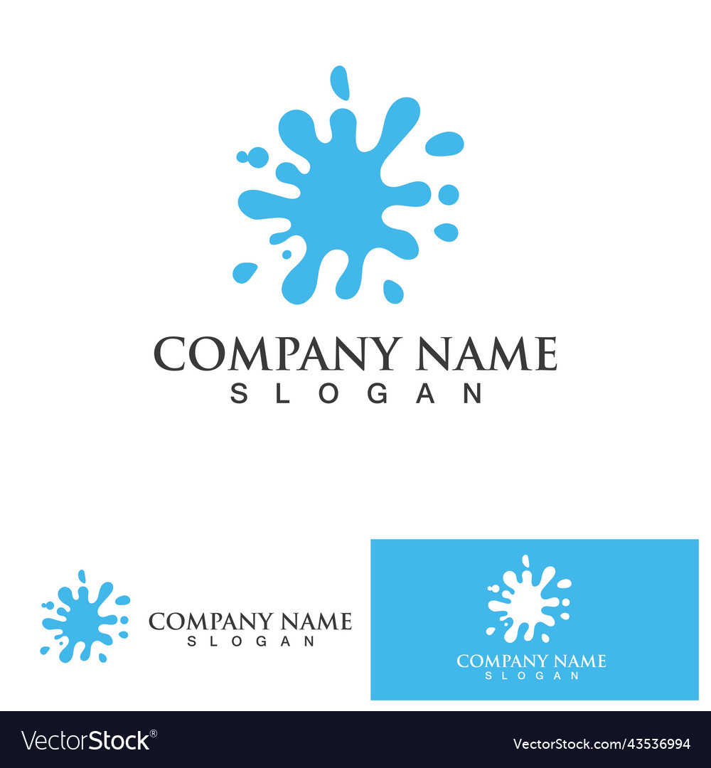 Splash water logo and symbol Royalty Free Vector Image