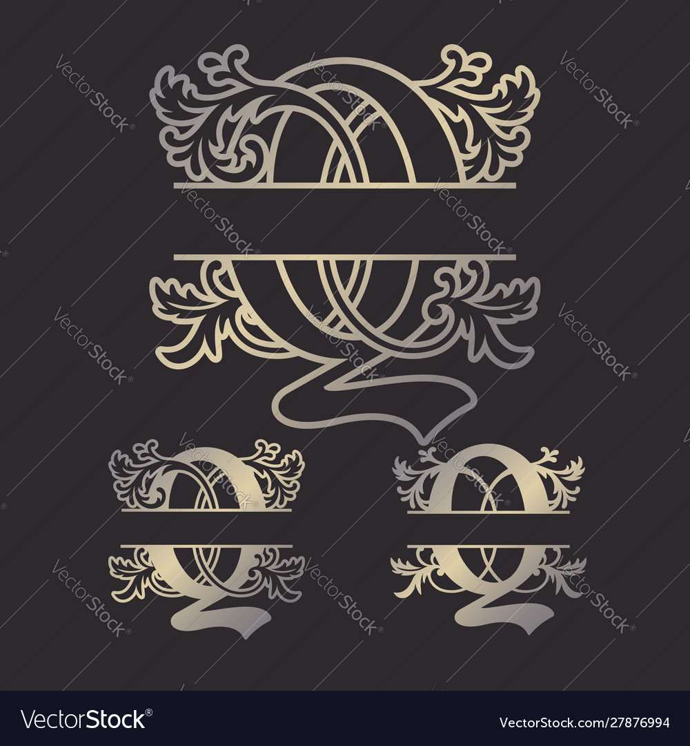 Split letters monogram font alphabet