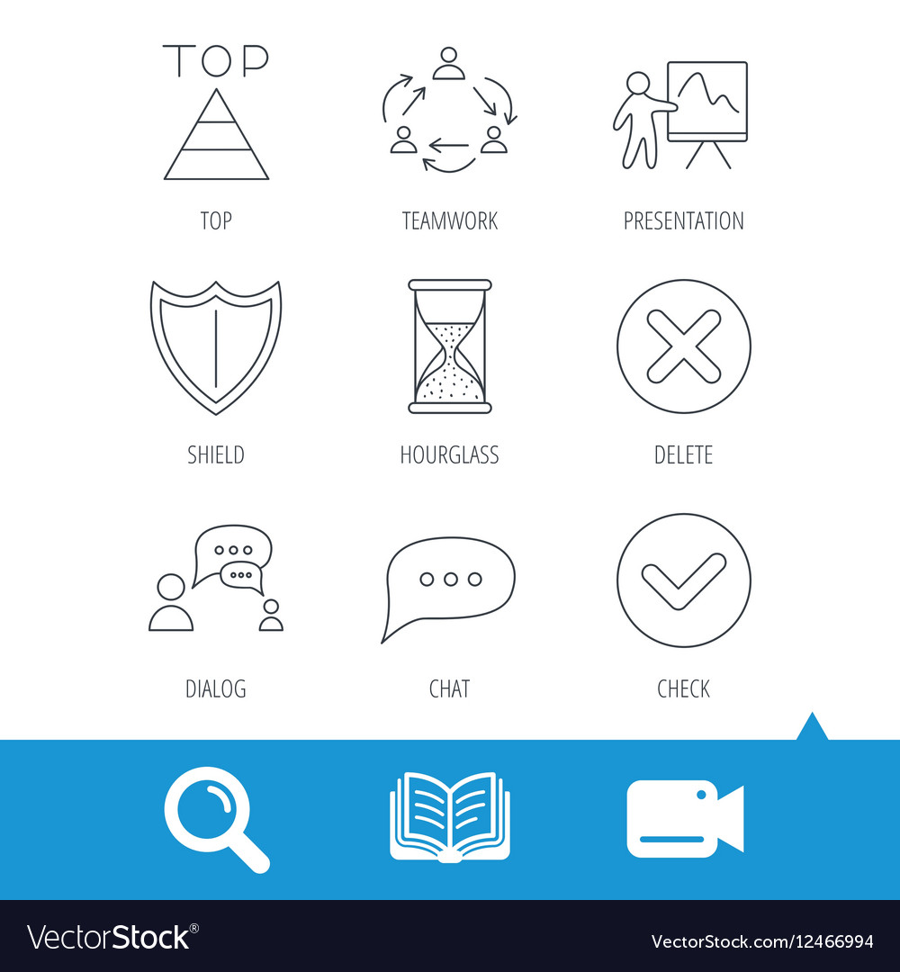 Teamwork presentation and dialog icons
